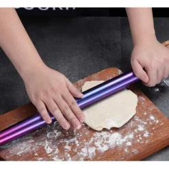 Berglander Teigroller 42cm aus Edelstahl mit Regenbogen Titanbeschichtung für