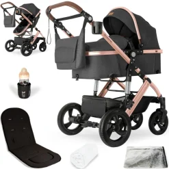 Bergsteiger Nizza 3 in 1 Kinderwagen Babyschale und Isofix Station optional