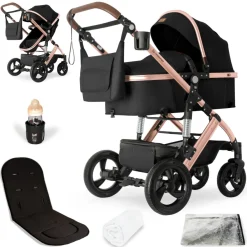 Bergsteiger Nizza 3 in 1 Kinderwagen Babyschale und Isofix Station optional