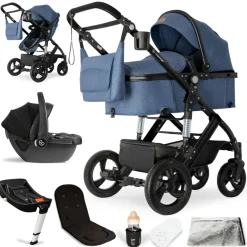 Bergsteiger Nizza 3 in 1 Kinderwagen Babyschale und Isofix Station optional