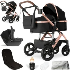 Bergsteiger Nizza 3 in 1 Kinderwagen Babyschale und Isofix Station optional