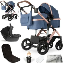 Bergsteiger Nizza 3 in 1 Kinderwagen Babyschale und Isofix Station optional