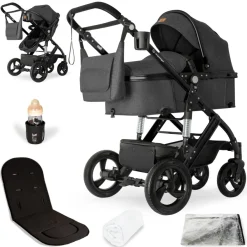 Bergsteiger Nizza 3 in 1 Kinderwagen Babyschale und Isofix Station optional
