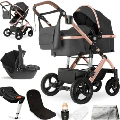 Bergsteiger Nizza 3 in 1 Kinderwagen Babyschale und Isofix Station optional