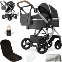 Bergsteiger Nizza 3 in 1 Kinderwagen Babyschale und Isofix Station optional