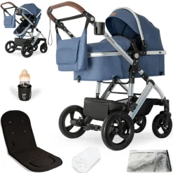 Bergsteiger Nizza 3 in 1 Kinderwagen Babyschale und Isofix Station optional
