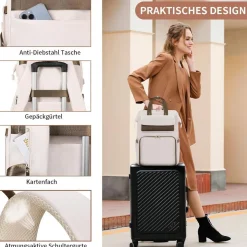 Bertasche Damen Laptop Rucksack 15,6 Zoll mit isolierter Kühltasche, 2-in-1