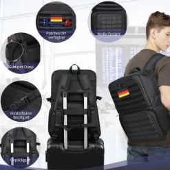 Bertasche Lunch Rucksack, Arbeit Rucksack mit Isoliertem Kühlfach, 17,3 Zoll
