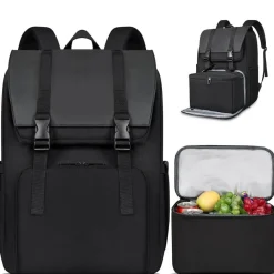 Bertasche Lunch Rucksack, 2-in-1 Arbeitsrucksack mit isolierter Kühltasche für