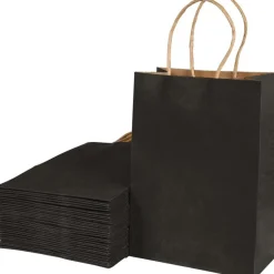 Bescost Papiertüten mit Henkel, 40 Stück Geschenktüten aus Kraftpapier, 21 x 15