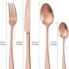 Bestdin Besteck Set 24-teilig Roségold Matt für 6 Personen, Edelstahl Essbesteck