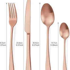 Bestdin Besteck Set 24-teilig Roségold Matt für 6 Personen, Edelstahl Essbesteck