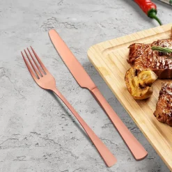 Bestdin Besteck Set 30-teilig Roségold Matt für 6 Personen, Edelstahl Essbesteck