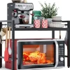 Best For Home Mikrowellenablage - Ausziehbares Küchenregal 40-60 cm mit 2 Ebenen