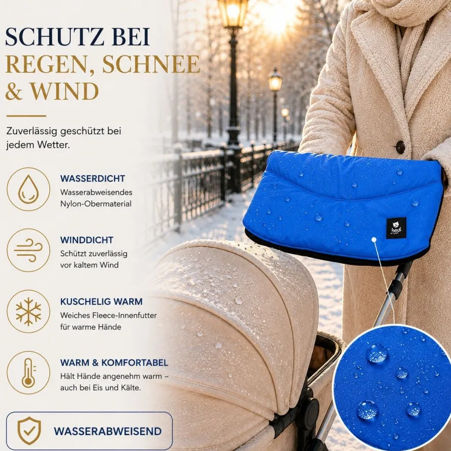 Best For Kids Kinderwagen Handwärmer - Universell, Wasserdicht & Kuschelig, Winter