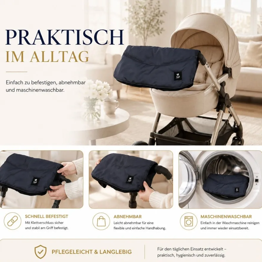 Best For Kids Kinderwagen Handwärmer - Universell, Wasserdicht & Kuschelig, Winter