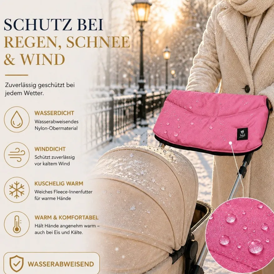 Best For Kids Kinderwagen Handwärmer - Universell, Wasserdicht & Kuschelig, Winter