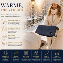 Best For Kids Kinderwagen Handwärmer - Universell, Wasserdicht & Kuschelig, Winter