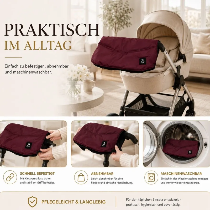 Best For Kids Kinderwagen Handwärmer - Universell, Wasserdicht & Kuschelig, Winter