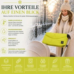 Best For Kids Kinderwagen Handwärmer - Universell, Wasserdicht & Kuschelig, Winter