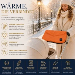 Best For Kids Kinderwagen Handwärmer - Universell, Wasserdicht & Kuschelig, Winter