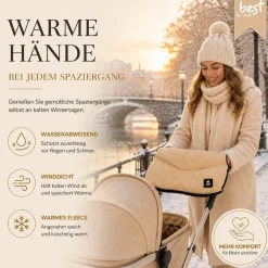 Best For Kids Kinderwagen Handwärmer - Universell, Wasserdicht & Kuschelig, Winter