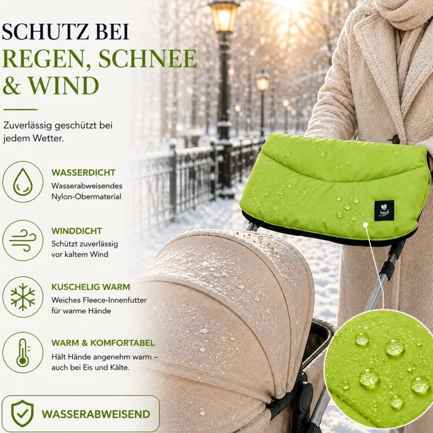Best For Kids Kinderwagen Handwärmer - Universell, Wasserdicht & Kuschelig, Winter