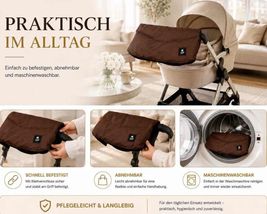 Best For Kids Kinderwagen Handwärmer - Universell, Wasserdicht & Kuschelig, Winter