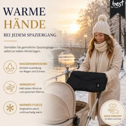 Best For Kids Kinderwagen Handwärmer - Universell, Wasserdicht & Kuschelig, Winter