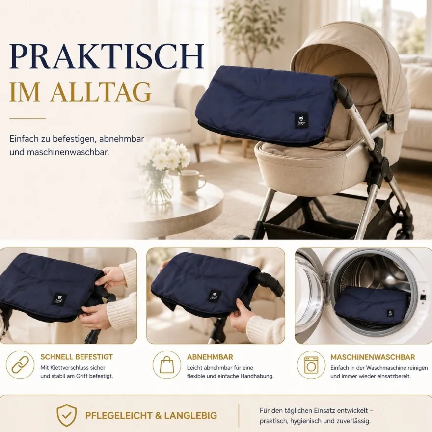 Best For Kids Kinderwagen Handwärmer - Universell, Wasserdicht & Kuschelig, Winter