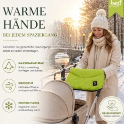 Best For Kids Kinderwagen Handwärmer - Universell, Wasserdicht & Kuschelig, Winter