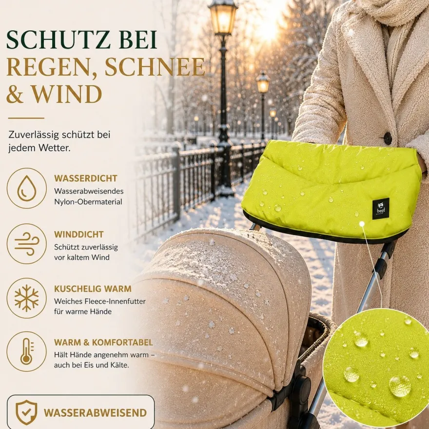 Best For Kids Kinderwagen Handwärmer - Universell, Wasserdicht & Kuschelig, Winter
