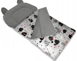 Best For Kids Schlafsack Set mit Bärenkissen und Beutel für Kindergarten und Camping