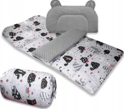 Best For Kids Schlafsack Set mit Bärenkissen und Beutel für Kindergarten und Camping