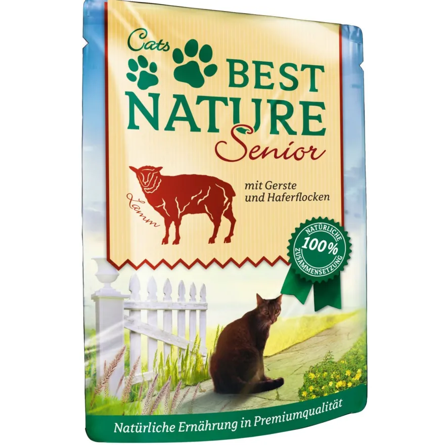 Best Nature Senior Lamm + Gerste, Nassfutter für ältere Katzen - 16x 85g