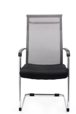 Besucherstuhl DAKAR Stoff Grau 55x62x106.5 cm Besucherst?hle Konferenzstuhl