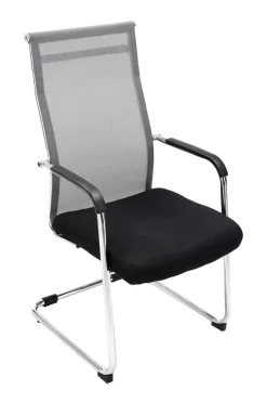 Besucherstuhl DAKAR Stoff Grau 55x62x106.5 cm Besucherst?hle Konferenzstuhl