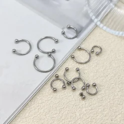 Besyvvin 10er Set Hufeisen Nasenring Lippenpiercing Helix Ring 1,2mm Piercing