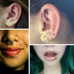 Besyvvin 10er Set Hufeisen Nasenring Lippenpiercing Helix Ring 1,2mm Piercing
