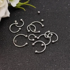 Besyvvin 10er Set Hufeisen Nasenring Lippenpiercing Helix Ring 1,2mm Piercing