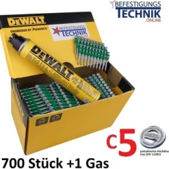 Betonnägel 2,6x40mm + Gas für Powers Dewalt C5 Würth Diga CS2 CS3 NG CS-2/3 Max GS738