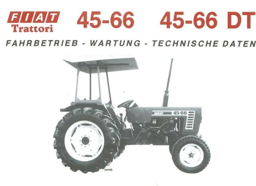 Betriebsanleitung Fiat Traktor Trattori 45-66 und 45-66 DT