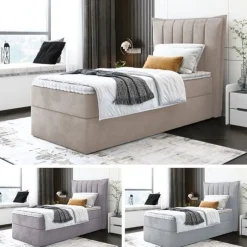 Bett Einzelbett Boxspringbett LUNA MINI mit Bonell-Matratze + Bettkasten