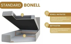 Bett Einzelbett Boxspringbett LUNA MINI mit Bonell-Matratze + Bettkasten