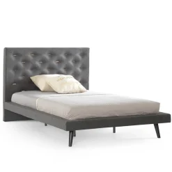 Bett Jugendbett Luna in grau gepolstert