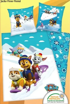 Bettwäsche Flanellbettwäsche Paw Patrol Kinderbettwäsche Hunde Gr.135x200cm NEU