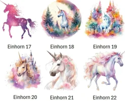 Bügelbild Bügelmotiv Einhorn Pegasus Pferd Unicorn Mädchen verschiedene Größen