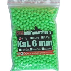BGS lichtgrüne Softairkugeln Munition für Softair im 1000er Beutel 0,12g