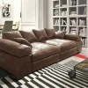 Big Sofa Couchgarnitur Megasofa Riesensofa AREZZO - Vintage Hellbraun