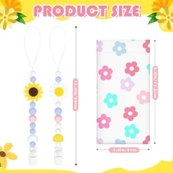 Bingtoo 2er Pack Baby Schnullerkette Silikon mit Sicherheitsclip - Ideal als